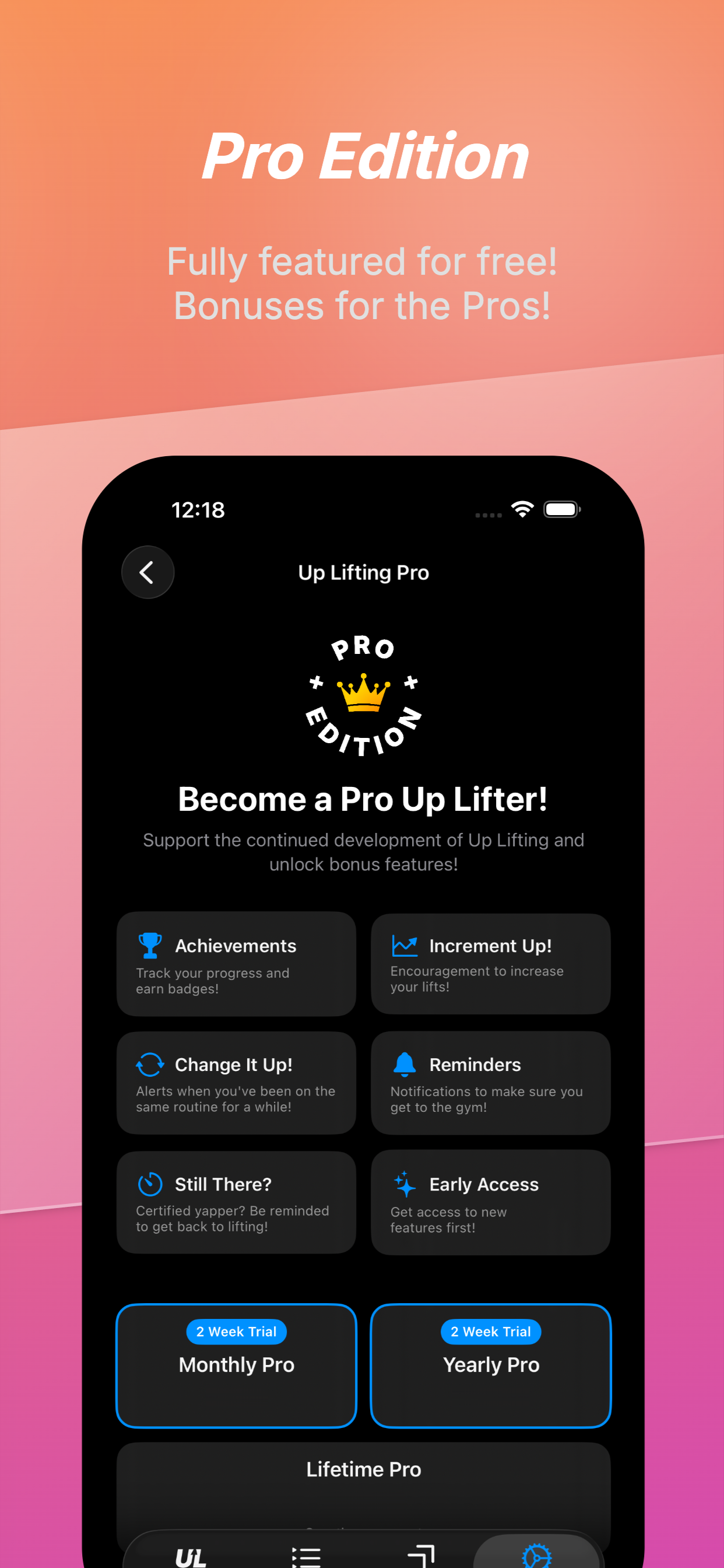 Up Lifting Profile - Track streaks and achievements