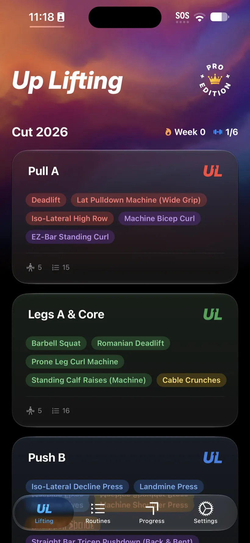 Up Lifting on iPhone &ndash; the home screen with a personal photo set as the wallpaper